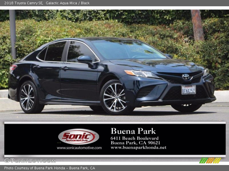 Galactic Aqua Mica / Black 2018 Toyota Camry SE