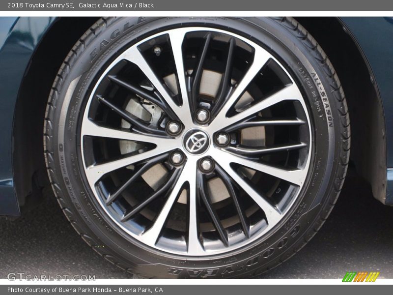 Galactic Aqua Mica / Black 2018 Toyota Camry SE