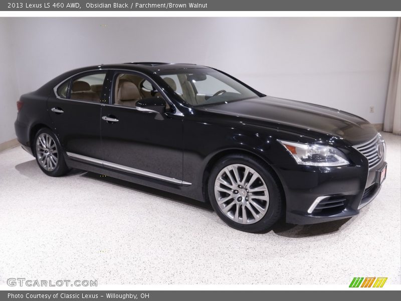 Obsidian Black / Parchment/Brown Walnut 2013 Lexus LS 460 AWD