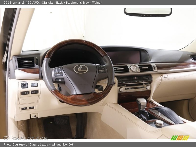 Obsidian Black / Parchment/Brown Walnut 2013 Lexus LS 460 AWD
