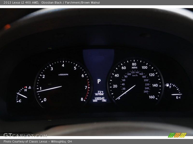 Obsidian Black / Parchment/Brown Walnut 2013 Lexus LS 460 AWD