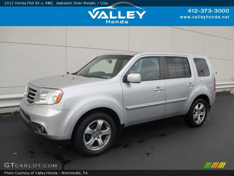 Alabaster Silver Metallic / Gray 2012 Honda Pilot EX-L 4WD