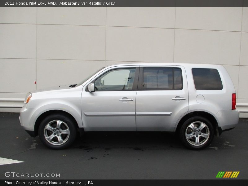 Alabaster Silver Metallic / Gray 2012 Honda Pilot EX-L 4WD