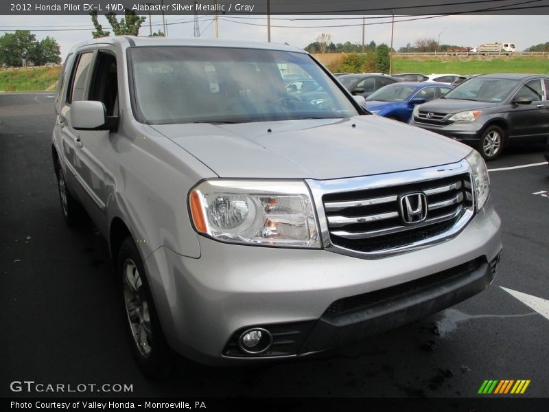 Alabaster Silver Metallic / Gray 2012 Honda Pilot EX-L 4WD