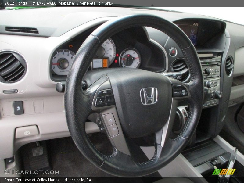 Alabaster Silver Metallic / Gray 2012 Honda Pilot EX-L 4WD