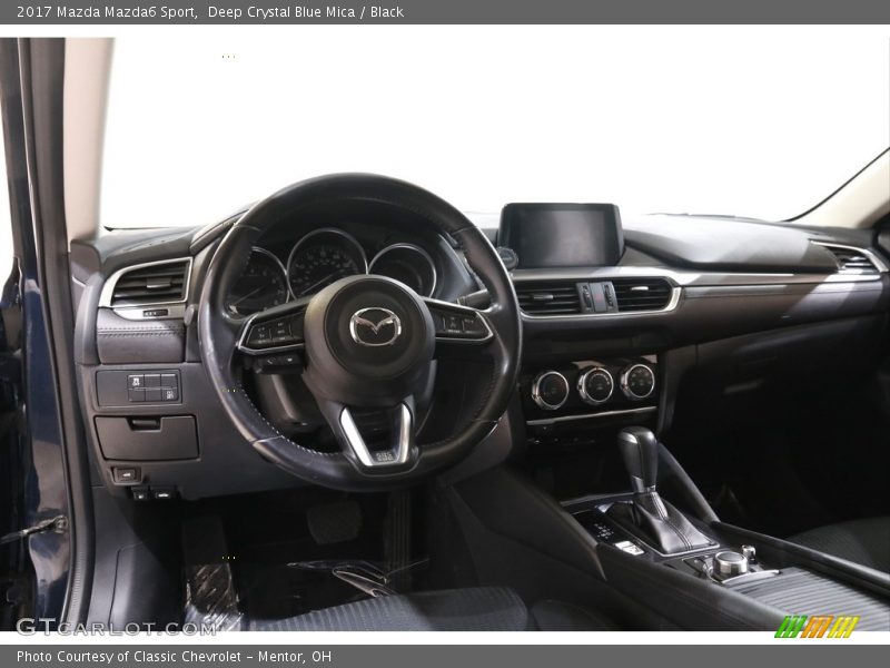 Deep Crystal Blue Mica / Black 2017 Mazda Mazda6 Sport