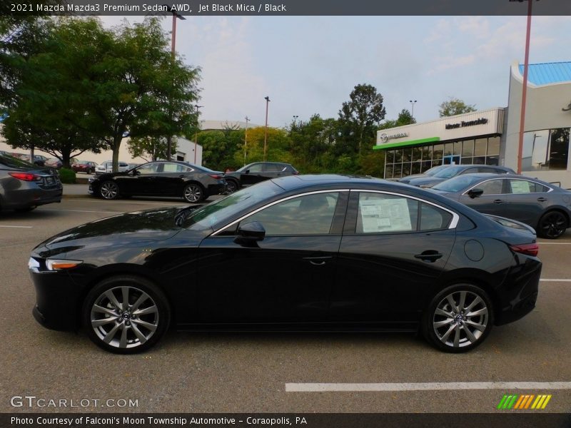 Jet Black Mica / Black 2021 Mazda Mazda3 Premium Sedan AWD