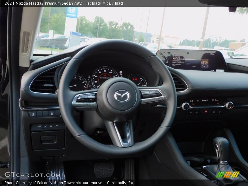 Jet Black Mica / Black 2021 Mazda Mazda3 Premium Sedan AWD