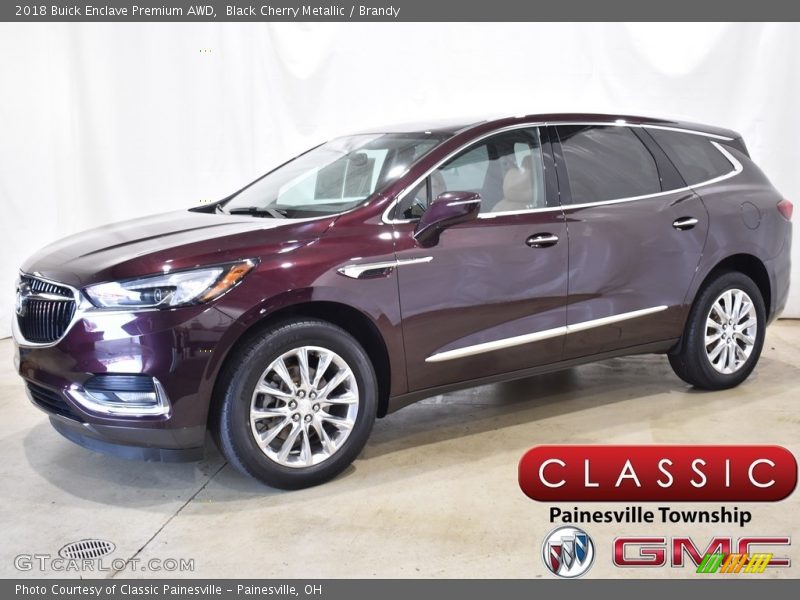 Black Cherry Metallic / Brandy 2018 Buick Enclave Premium AWD