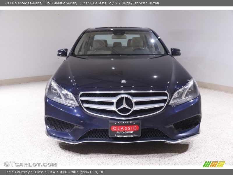 Lunar Blue Metallic / Silk Beige/Espresso Brown 2014 Mercedes-Benz E 350 4Matic Sedan