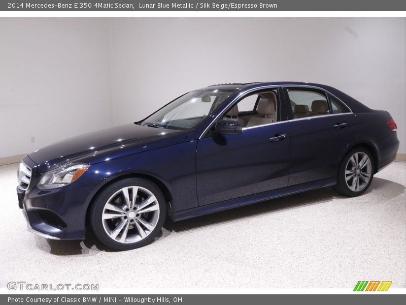 Lunar Blue Metallic / Silk Beige/Espresso Brown 2014 Mercedes-Benz E 350 4Matic Sedan