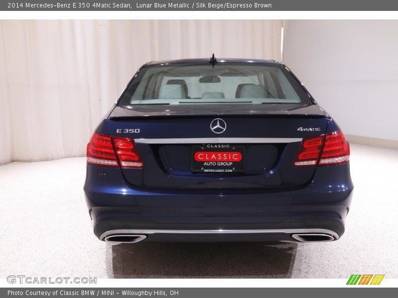 Lunar Blue Metallic / Silk Beige/Espresso Brown 2014 Mercedes-Benz E 350 4Matic Sedan