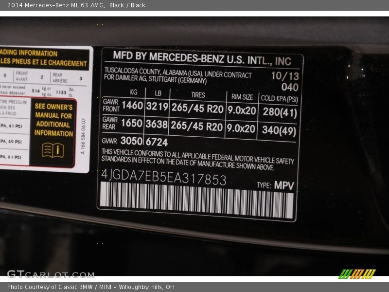 Black / Black 2014 Mercedes-Benz ML 63 AMG