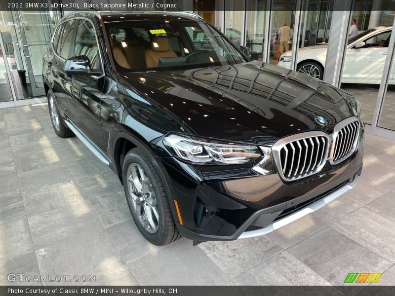 Black Sapphire Metallic / Cognac 2022 BMW X3 xDrive30i