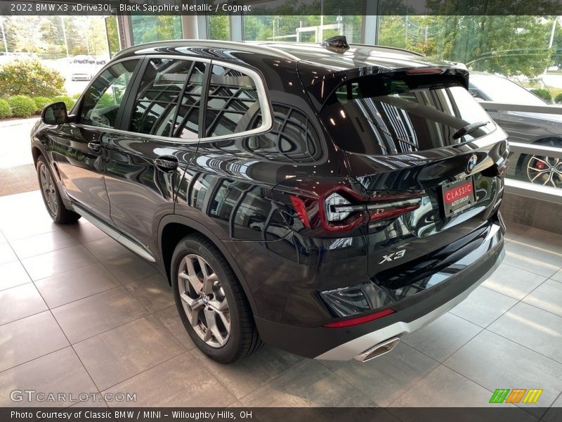 Black Sapphire Metallic / Cognac 2022 BMW X3 xDrive30i