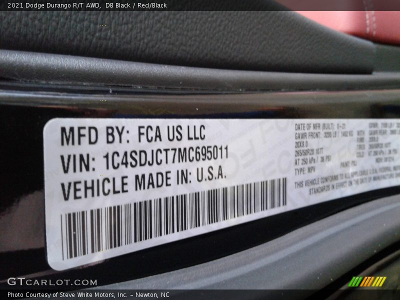 DB Black / Red/Black 2021 Dodge Durango R/T AWD