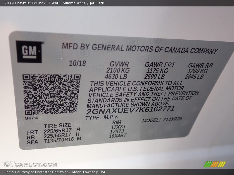 Summit White / Jet Black 2019 Chevrolet Equinox LT AWD