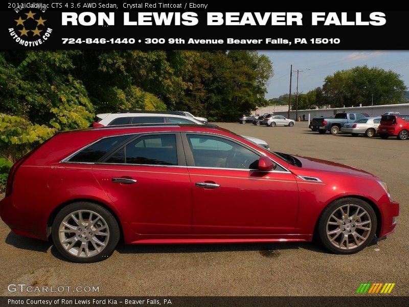 Crystal Red Tintcoat / Ebony 2011 Cadillac CTS 4 3.6 AWD Sedan