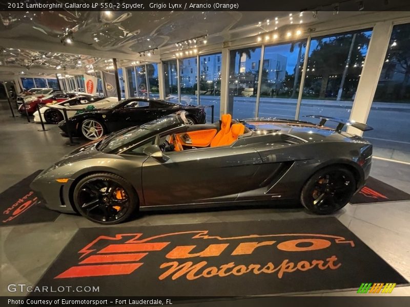 Grigio Lynx / Arancio (Orange) 2012 Lamborghini Gallardo LP 550-2 Spyder