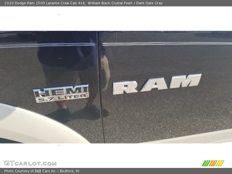 Brilliant Black Crystal Pearl / Dark Slate Gray 2010 Dodge Ram 1500 Laramie Crew Cab 4x4