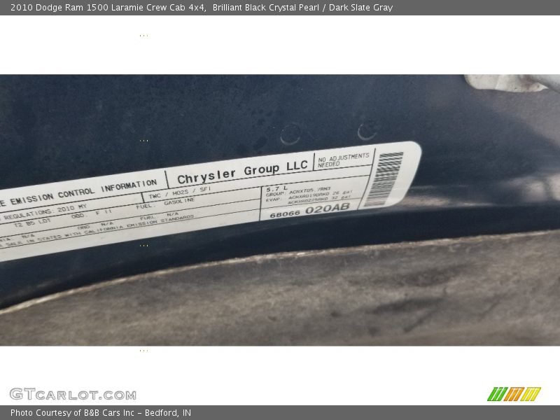 Brilliant Black Crystal Pearl / Dark Slate Gray 2010 Dodge Ram 1500 Laramie Crew Cab 4x4
