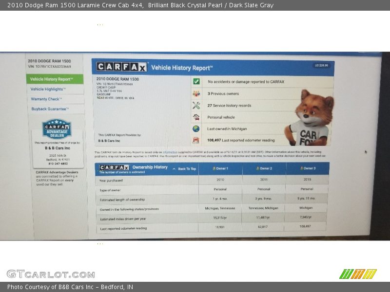 Brilliant Black Crystal Pearl / Dark Slate Gray 2010 Dodge Ram 1500 Laramie Crew Cab 4x4