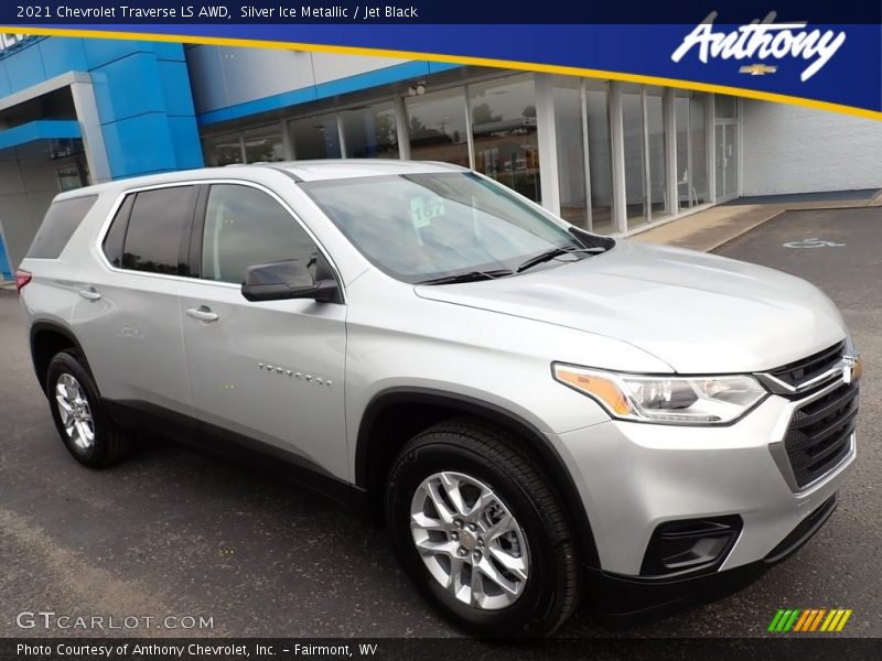 Silver Ice Metallic / Jet Black 2021 Chevrolet Traverse LS AWD