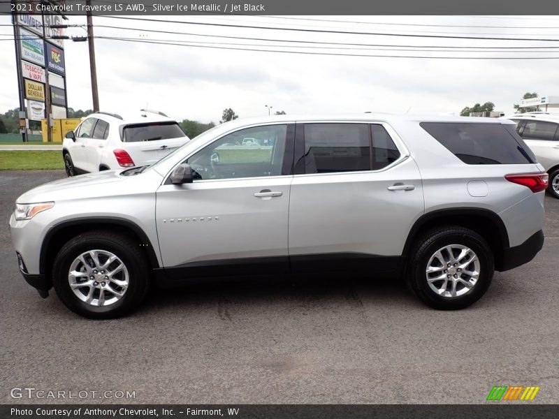 Silver Ice Metallic / Jet Black 2021 Chevrolet Traverse LS AWD