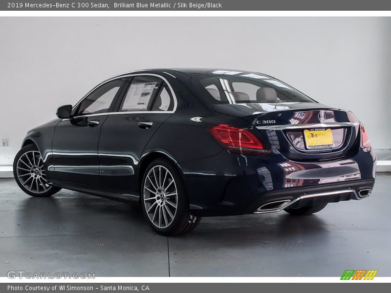 Brilliant Blue Metallic / Silk Beige/Black 2019 Mercedes-Benz C 300 Sedan