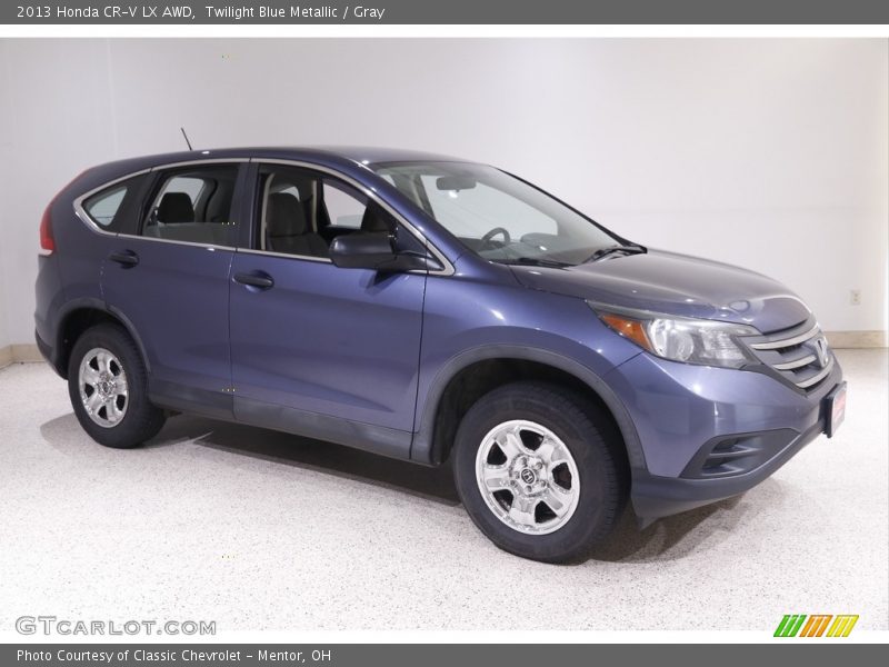 Twilight Blue Metallic / Gray 2013 Honda CR-V LX AWD