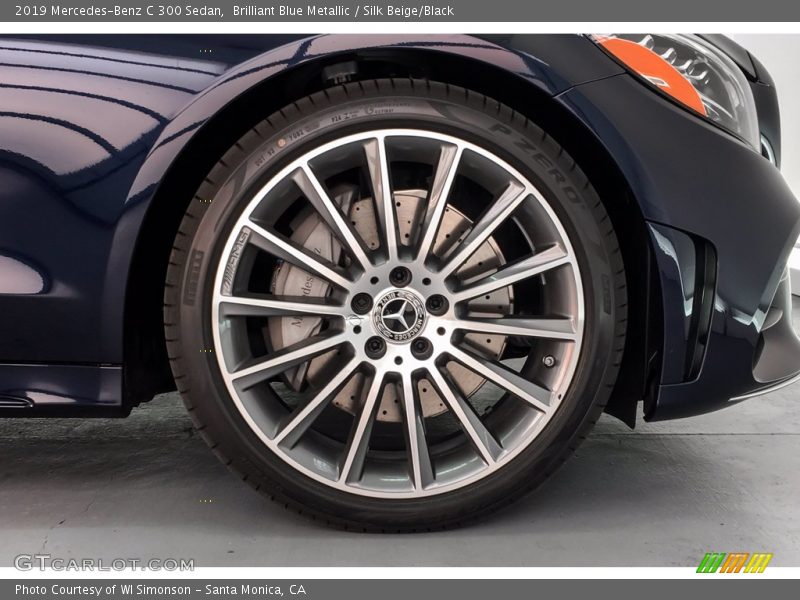 Brilliant Blue Metallic / Silk Beige/Black 2019 Mercedes-Benz C 300 Sedan