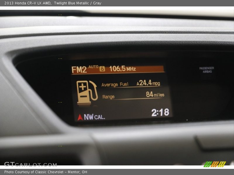 Twilight Blue Metallic / Gray 2013 Honda CR-V LX AWD