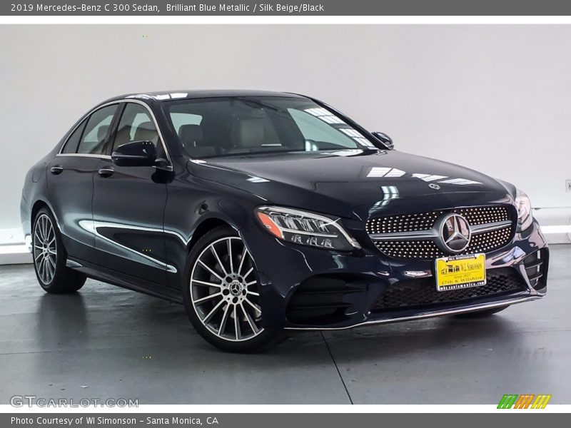 Brilliant Blue Metallic / Silk Beige/Black 2019 Mercedes-Benz C 300 Sedan