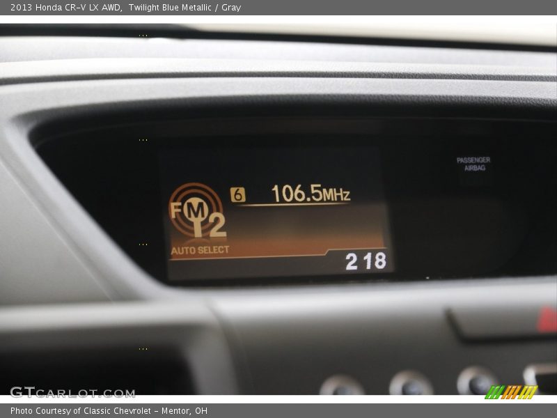 Twilight Blue Metallic / Gray 2013 Honda CR-V LX AWD