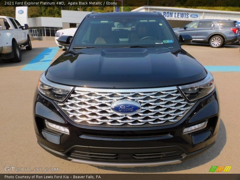 Agate Black Metallic / Ebony 2021 Ford Explorer Platinum 4WD