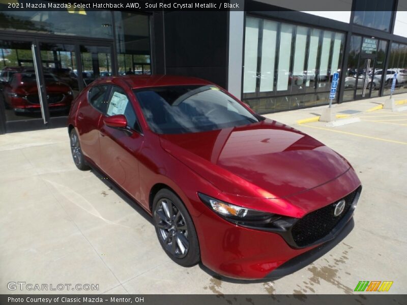 Soul Red Crystal Metallic / Black 2021 Mazda Mazda3 Select Hatchback AWD