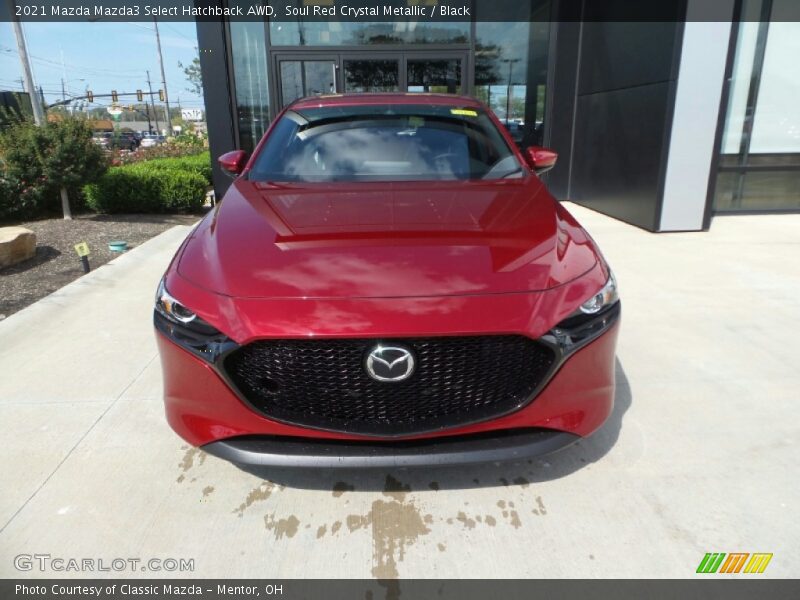 Soul Red Crystal Metallic / Black 2021 Mazda Mazda3 Select Hatchback AWD