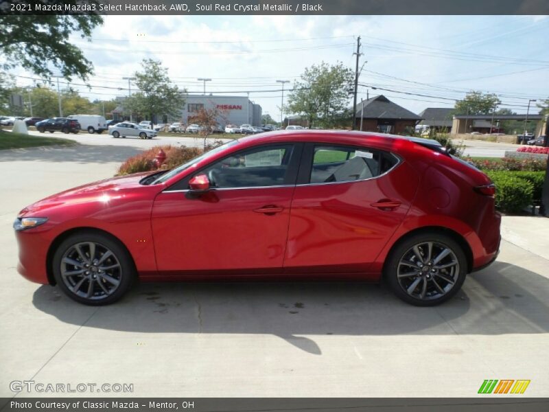 Soul Red Crystal Metallic / Black 2021 Mazda Mazda3 Select Hatchback AWD