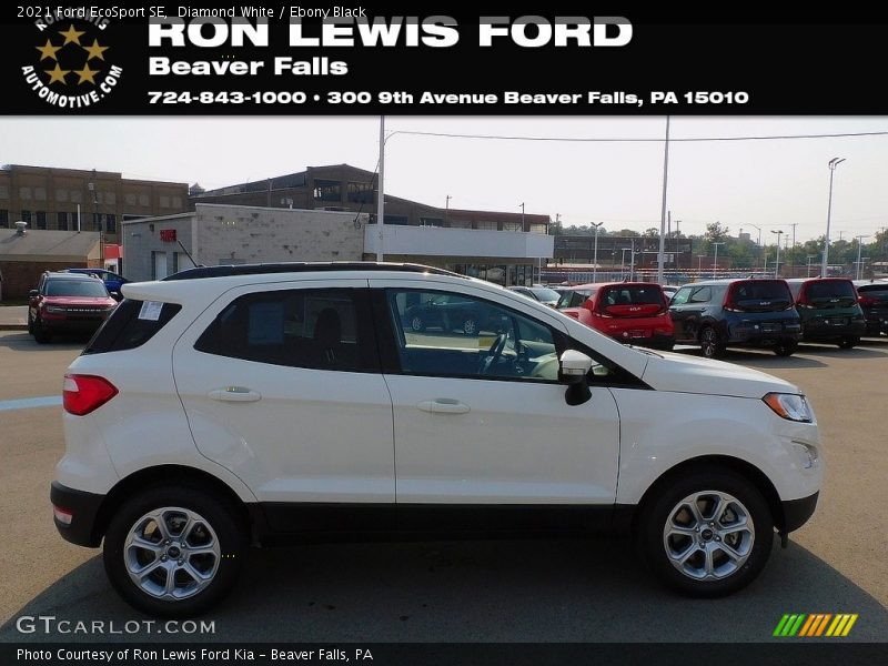 Diamond White / Ebony Black 2021 Ford EcoSport SE