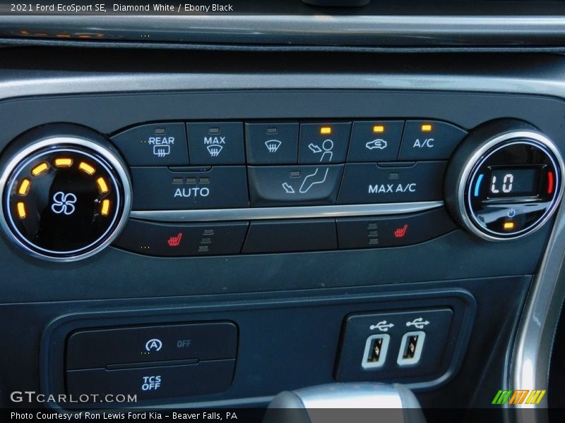 Diamond White / Ebony Black 2021 Ford EcoSport SE