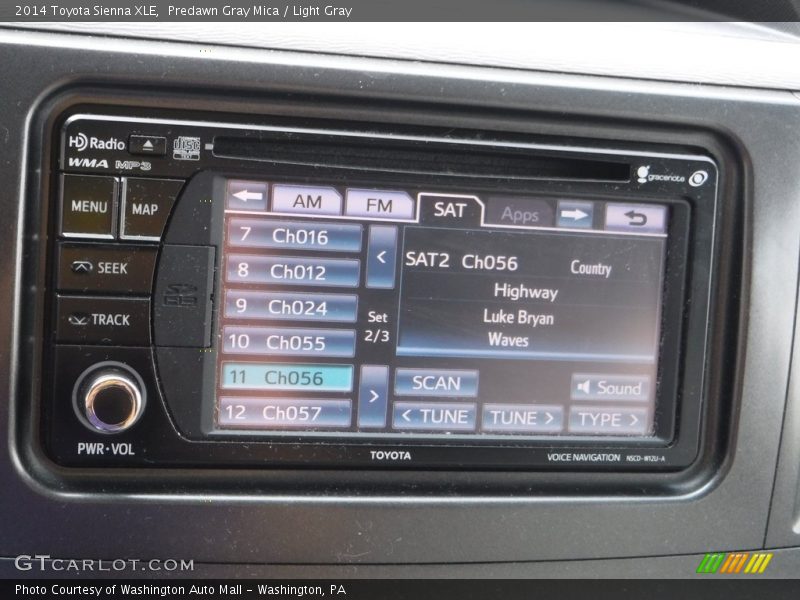 Predawn Gray Mica / Light Gray 2014 Toyota Sienna XLE