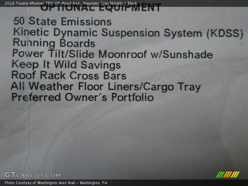 Magnetic Gray Metallic / Black 2019 Toyota 4Runner TRD Off-Road 4x4