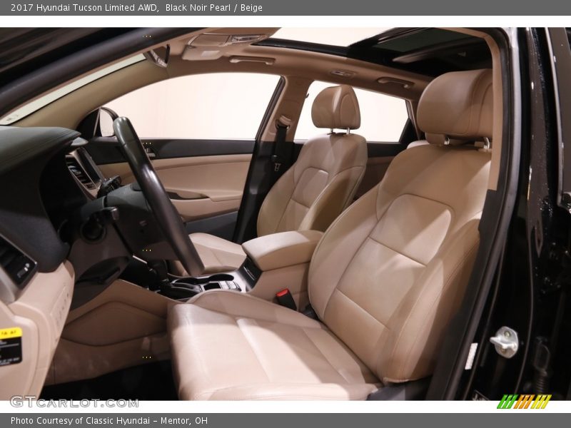 Black Noir Pearl / Beige 2017 Hyundai Tucson Limited AWD