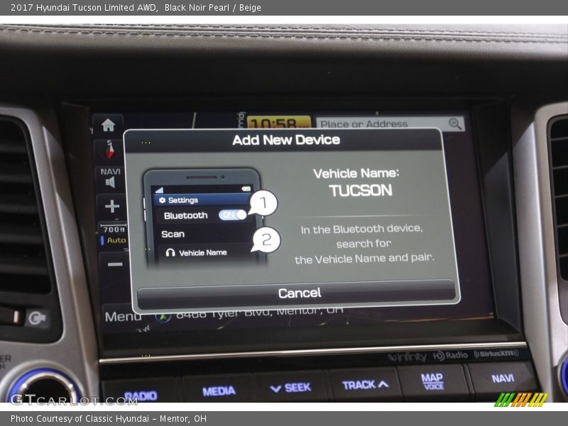 Black Noir Pearl / Beige 2017 Hyundai Tucson Limited AWD