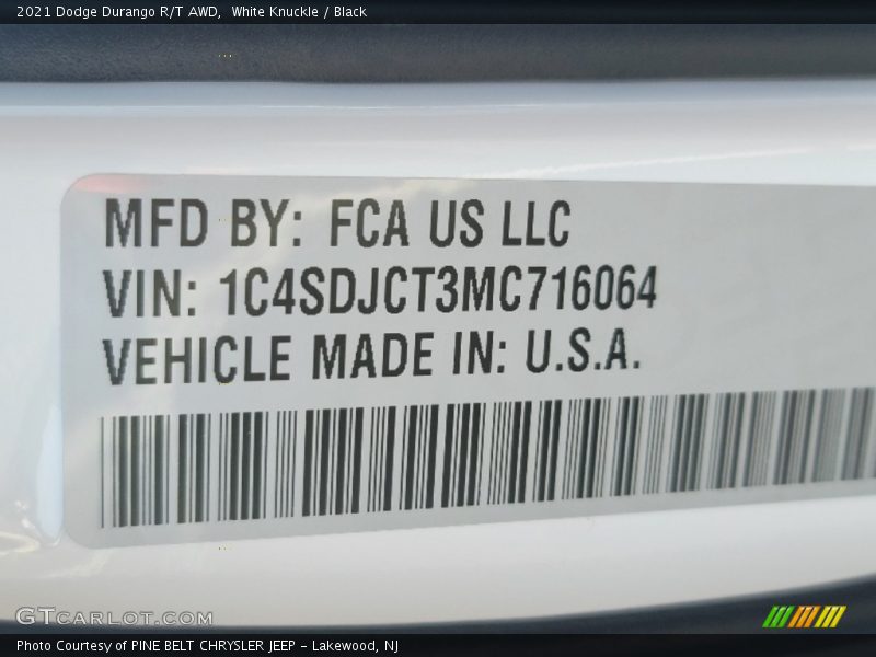 White Knuckle / Black 2021 Dodge Durango R/T AWD