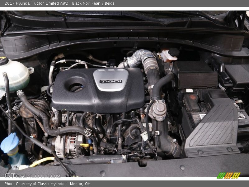 Black Noir Pearl / Beige 2017 Hyundai Tucson Limited AWD