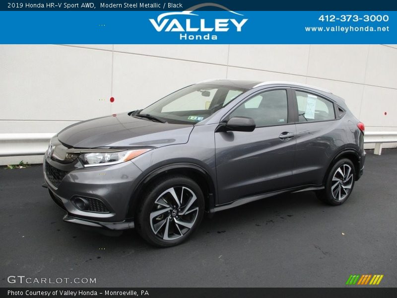 Modern Steel Metallic / Black 2019 Honda HR-V Sport AWD