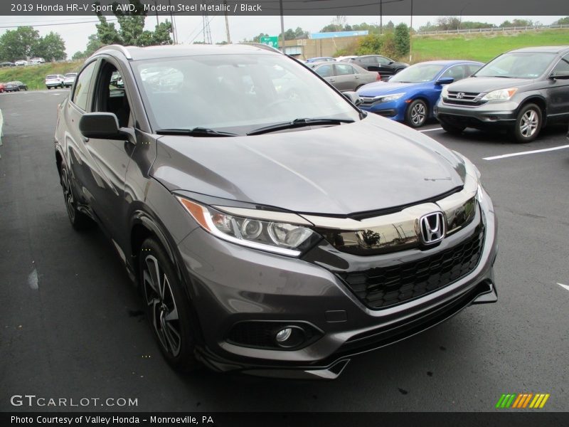Modern Steel Metallic / Black 2019 Honda HR-V Sport AWD