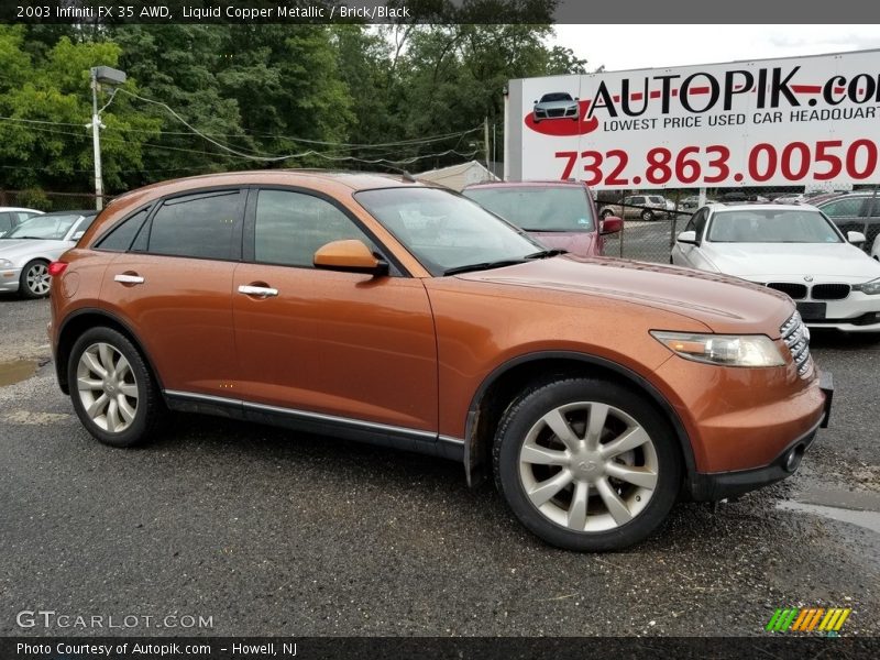 Liquid Copper Metallic / Brick/Black 2003 Infiniti FX 35 AWD