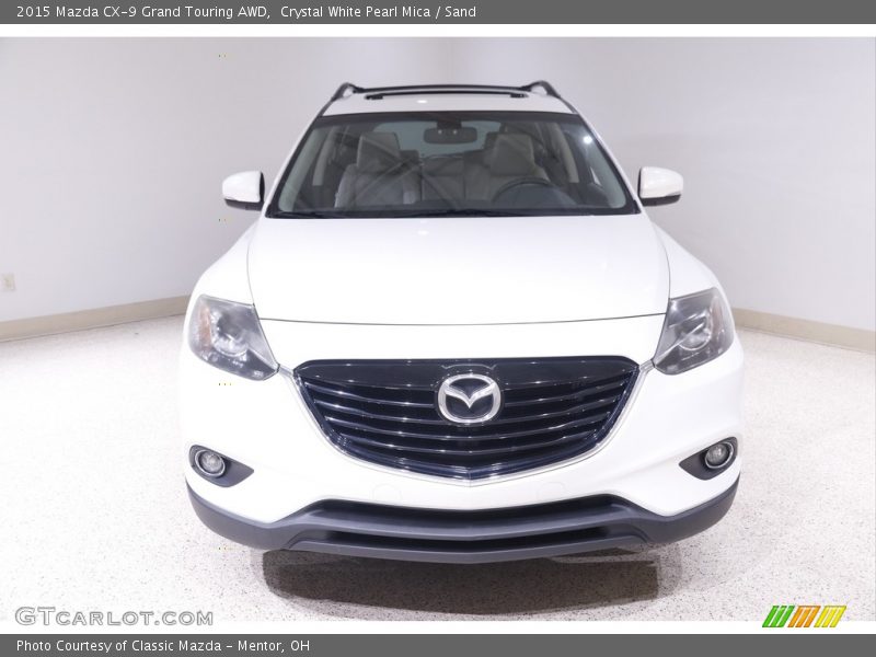 Crystal White Pearl Mica / Sand 2015 Mazda CX-9 Grand Touring AWD